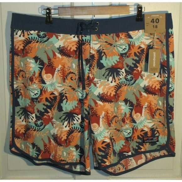 NWT Patagonia 50+ UPF Men's Scallop Hem Stretch Wavefarer 18" Board Shorts 40 - Picture 1 of 8